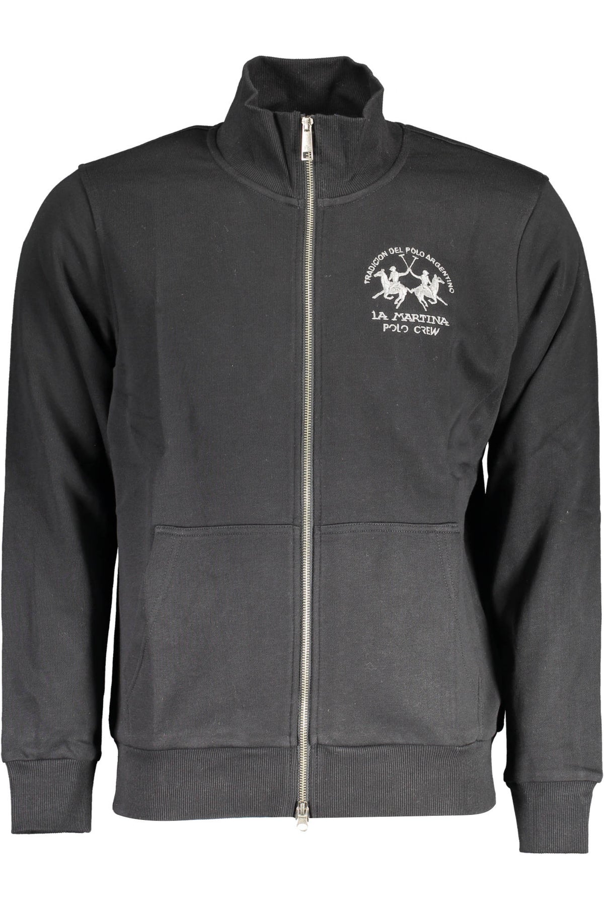 LA MARTINA MEN'S BLACK ZIPPED SWEATSHIRT