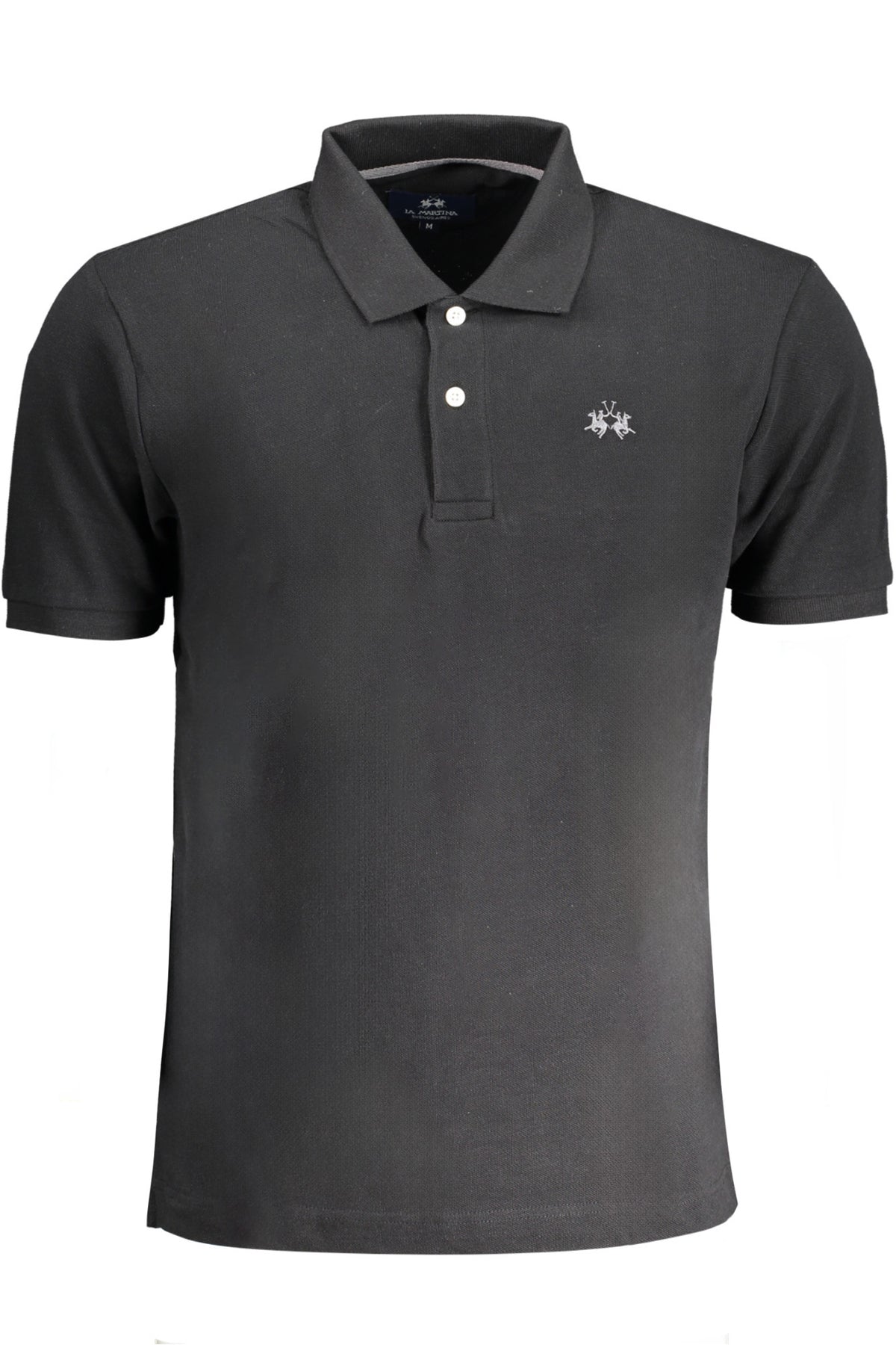 LA MARTINA MEN'S BLACK SHORT SLEEVED POLO SHIRT