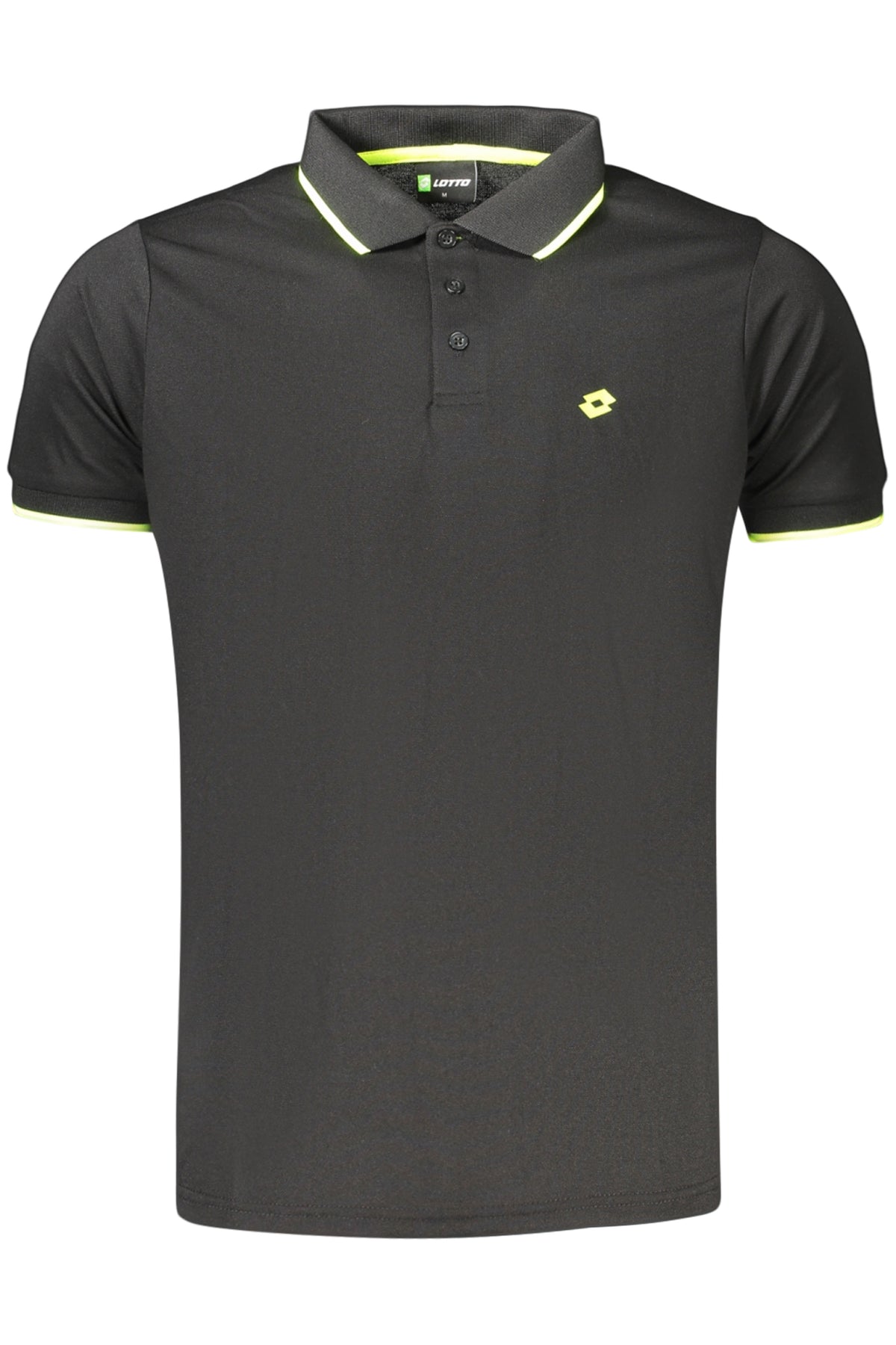 LOTTO MEN'S BLACK SHORT-SLEEVED POLO SHIRT