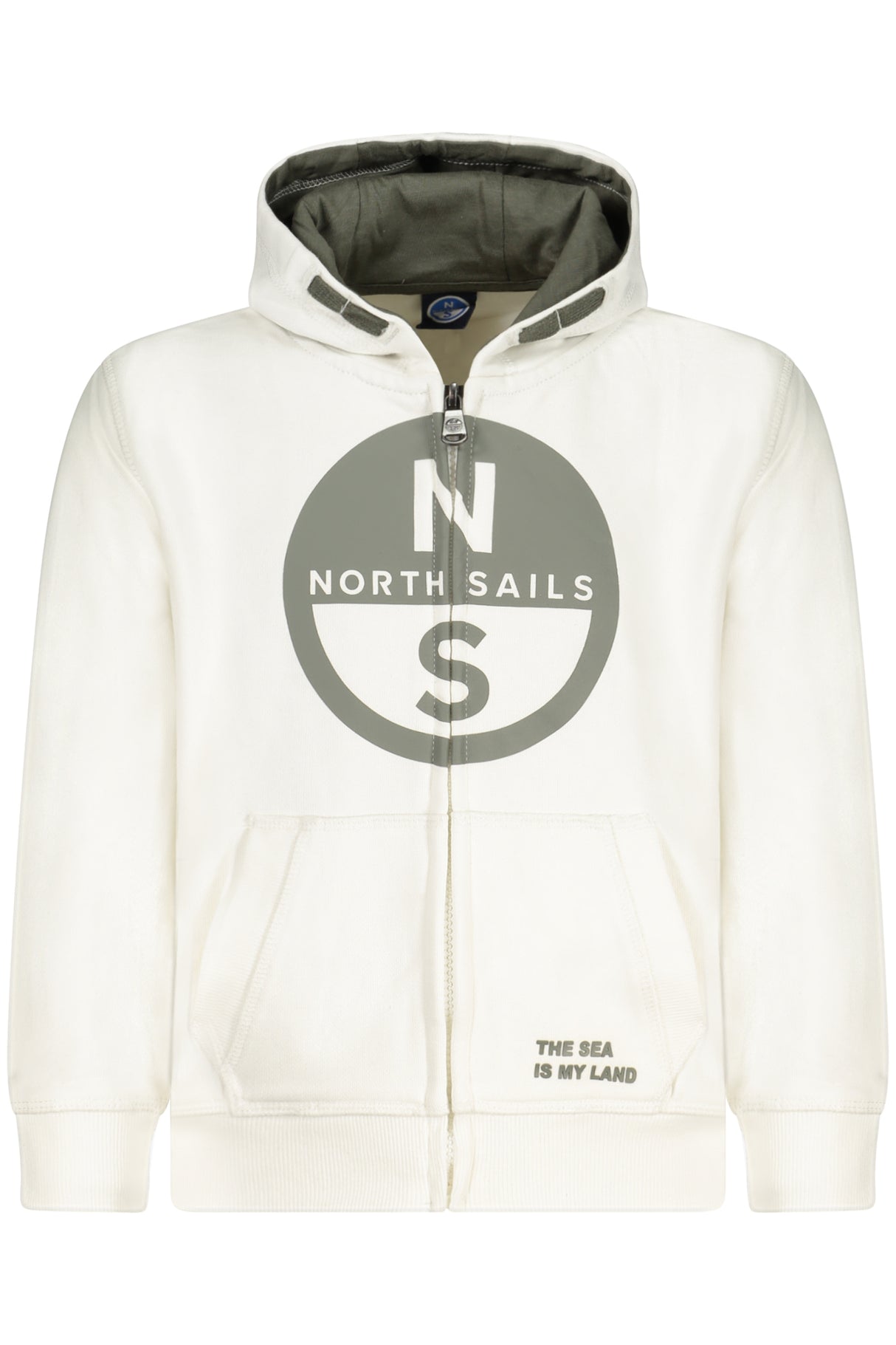 NORTH SAILS CHILDREN'S WHITE ZIP-UP SWEATSHIRT