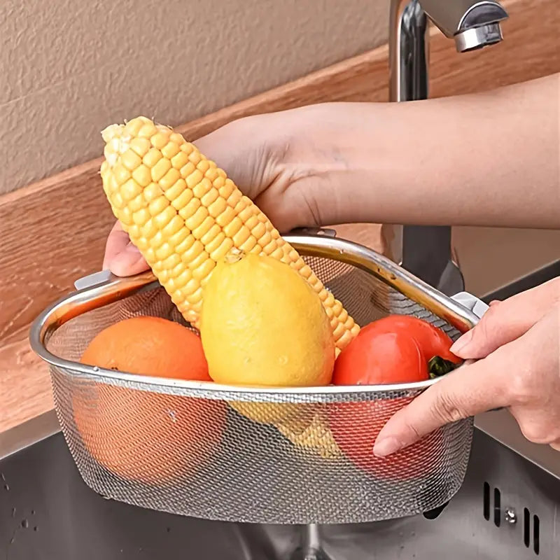 Triangular Stainless Steel Sink Drainer Basket