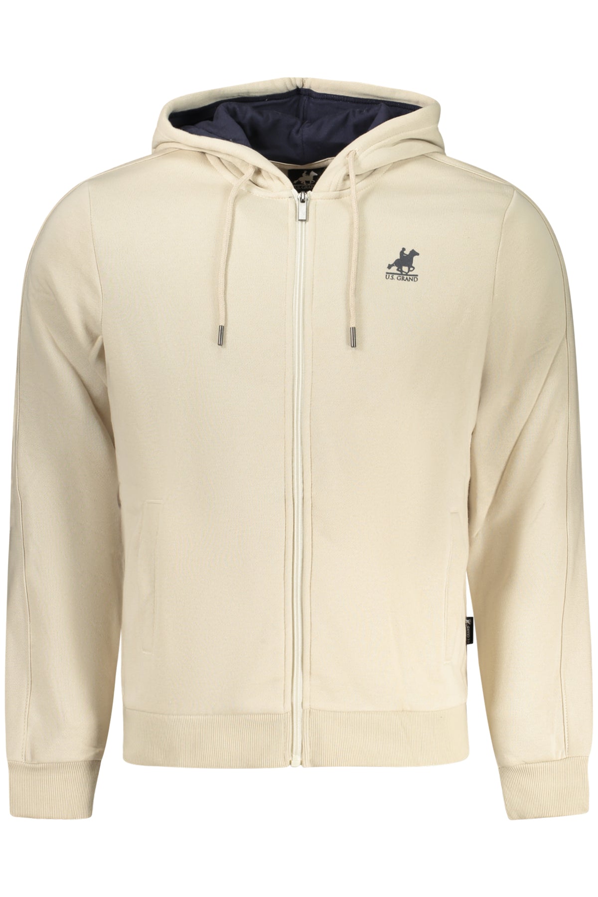 US GRAND MEN'S BEIGE ZIP-UP SWEATSHIRT