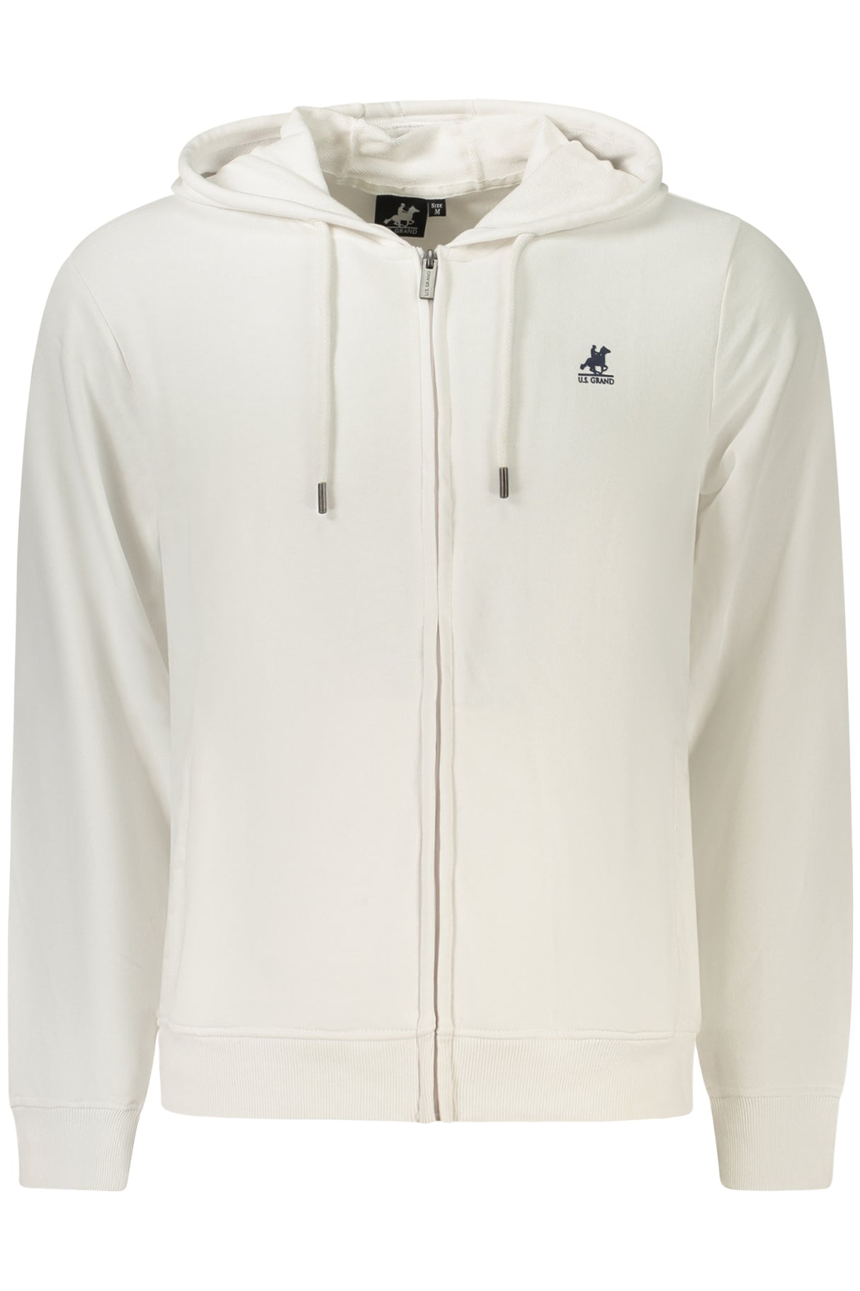 US GRAND MEN'S WHITE ZIP-UP SWEATSHIRT