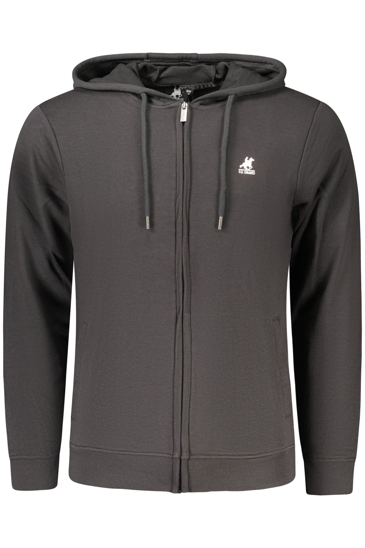 US GRAND MEN'S BLACK ZIP-UP SWEATSHIRT