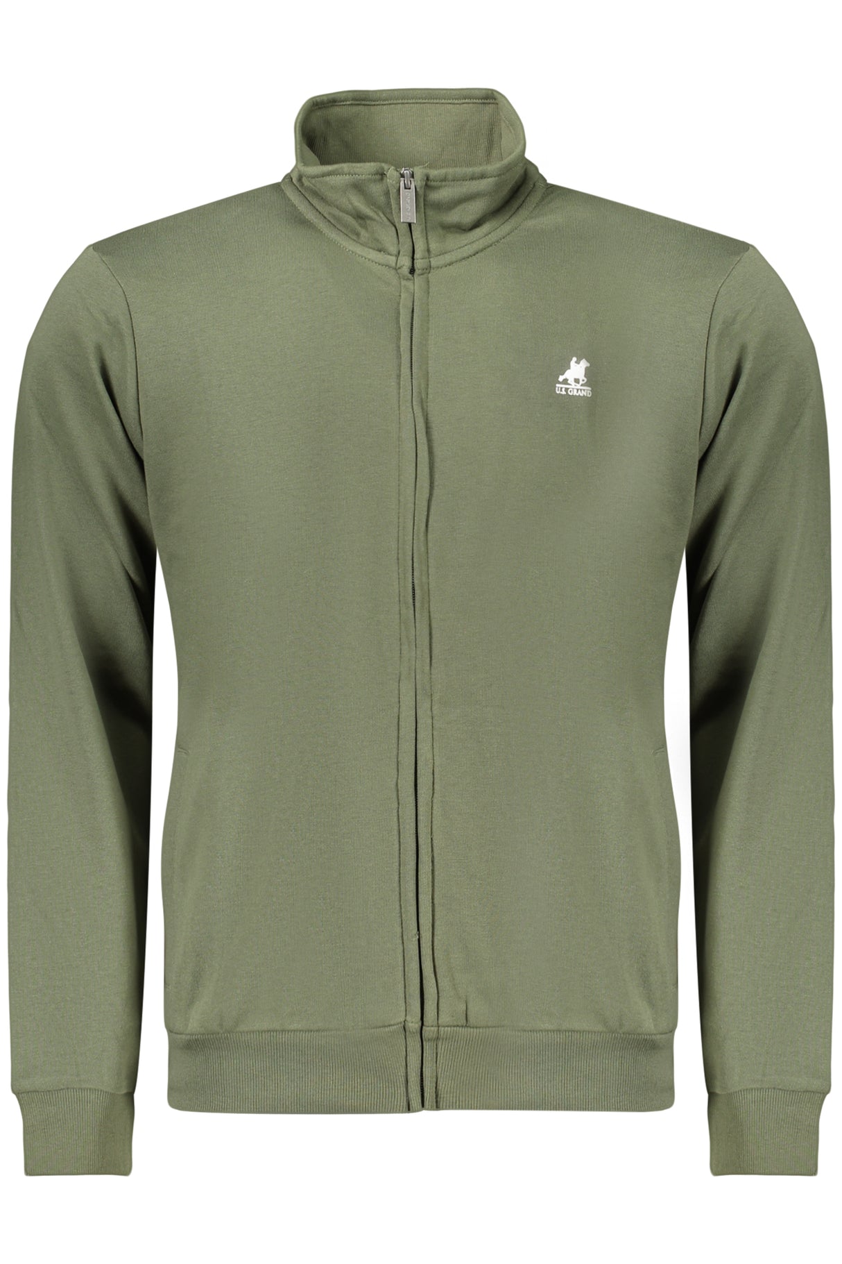 US GRAND MEN'S GREEN ZIP-UP SWEATSHIRT