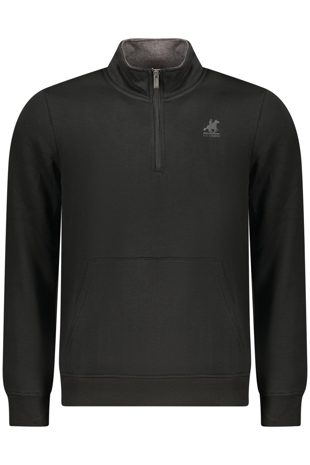 US GRAND MEN'S BLACK ZIP-UP SWEATSHIRT
