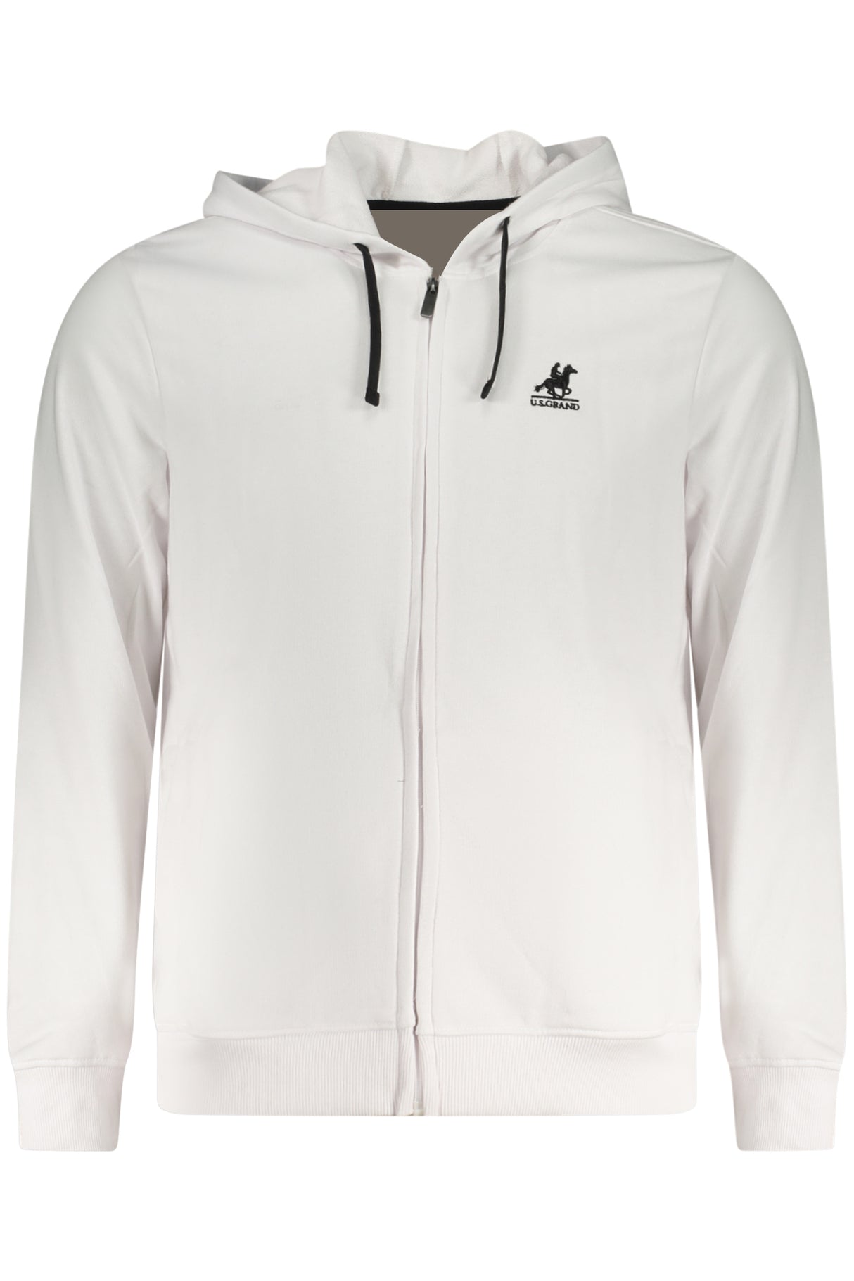 US GRAND MEN'S WHITE ZIP-UP SWEATSHIRT