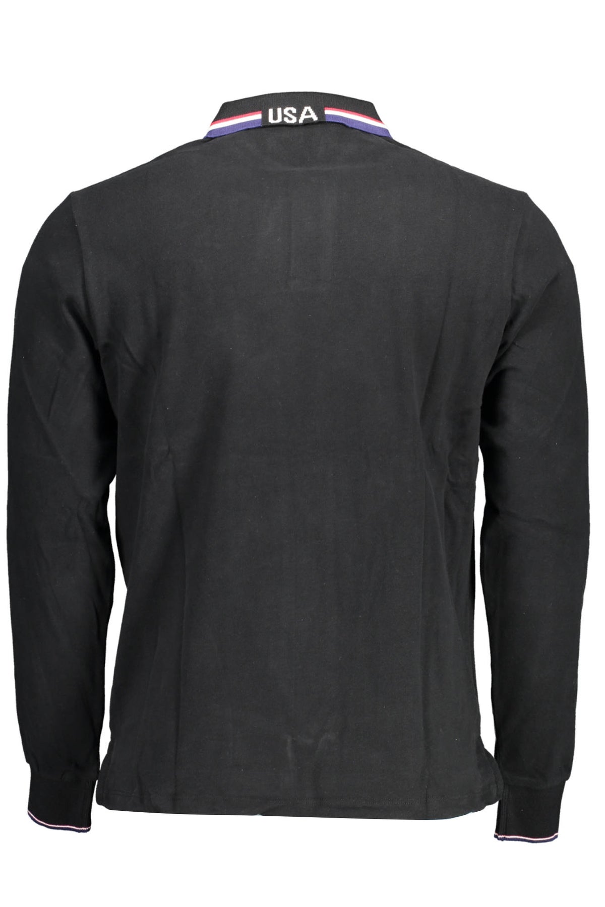 US POLO ASSN. MEN'S LONG-SLEEVED POLO SHIRT, BLACK