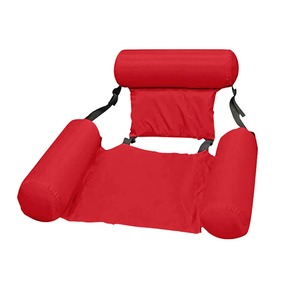 Foldable inflatable floating hammock