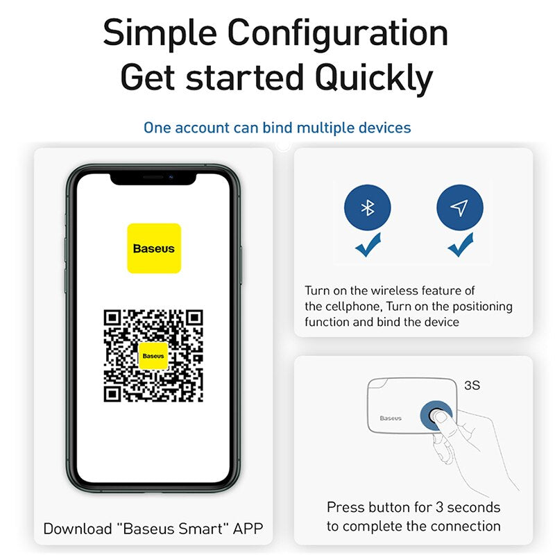 Mini traceur GPS anti-perte Bluetooth