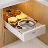 HBL 2 Pack | 16.9" Deep Pull Out Cabinet Organizer Adhesive 12-Inch Wide Sturdy Carbon Steel Roll-Out Drawers for Face Frame or Frameless Cabinets Slide-Out Shelves for Pantry.