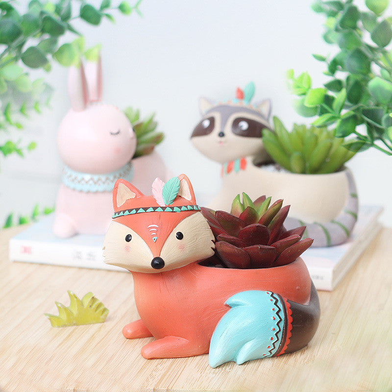 Cute American Cartoon Zakka Resin Planter for Desk