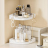DOADW Bathroom Countertop Organizer - 2 Tier Rotating Makeup and Skincare Organizer Countertop - Lazy Susan Bathroom Organizers and Storage Countertop with 2 Hook (Clear)