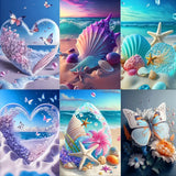 DIY Diamond Painting Beach Shell Art for Home Decor