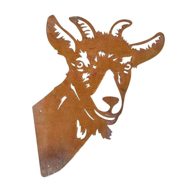 Metal Goat Silhouettes Garden Fence Decor and Ornament