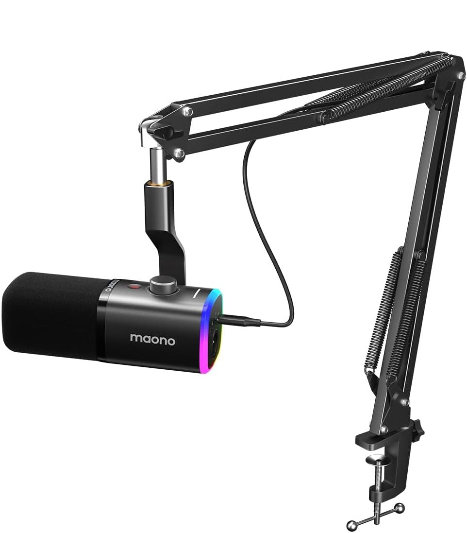 Maono Microphone Boom Arm Dynamic USB & XLR PD100XS Black