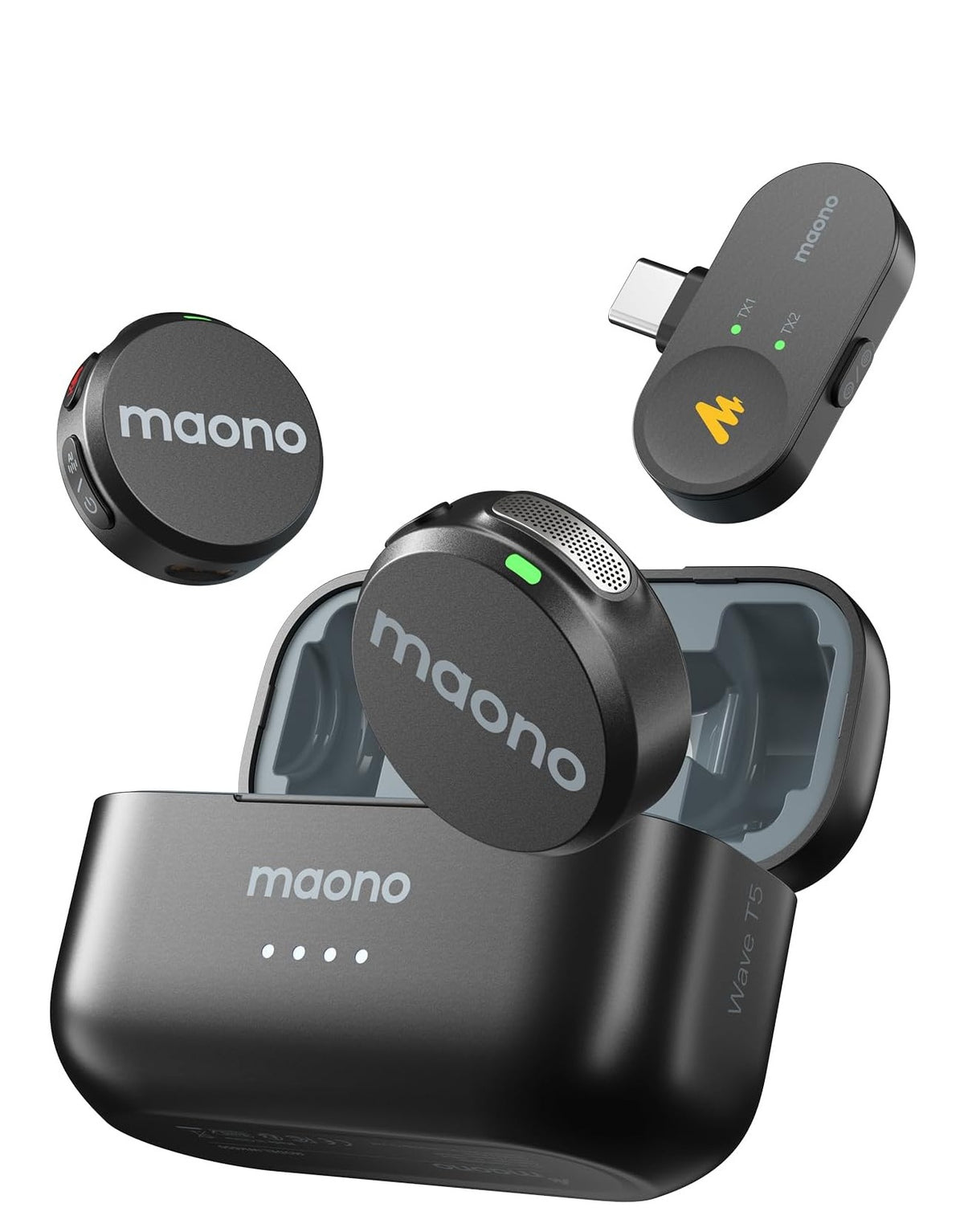 Maono Microphone Lavalier USB-C Receiver & 2 x Transmitters (Magnetic) WAVE T5