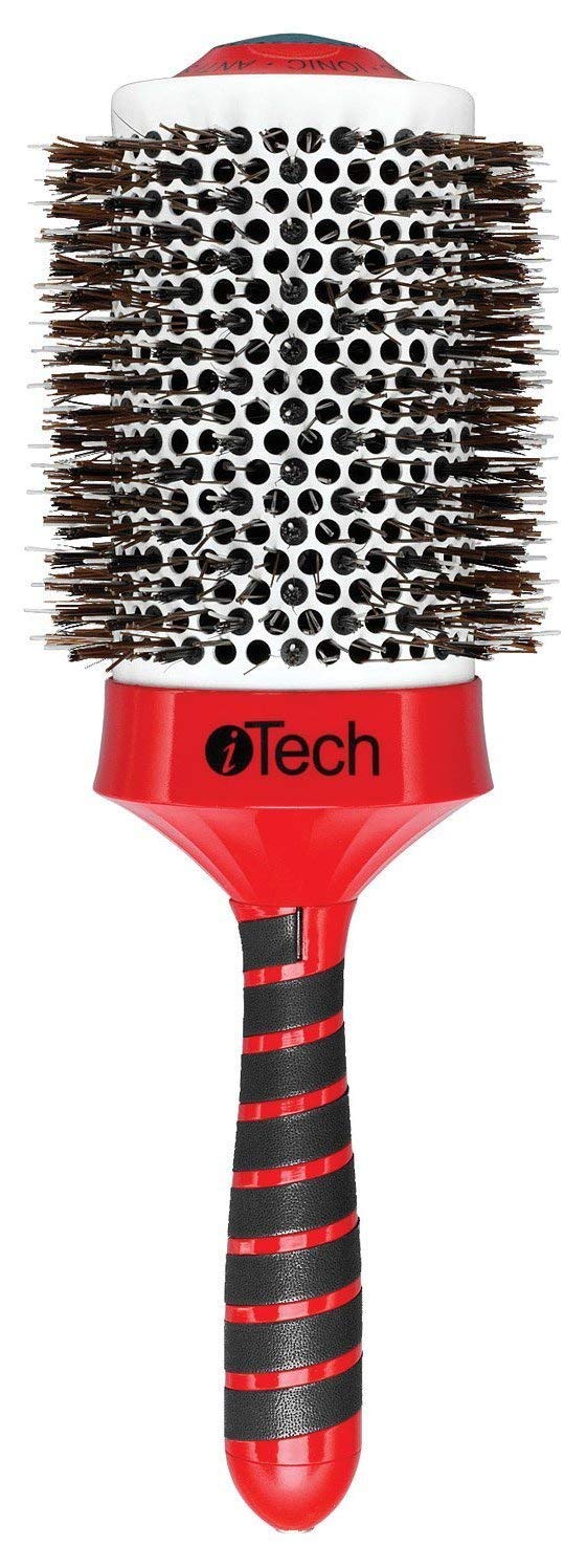 HairArt Itech Magnetic Tourmaline Boar and Nylon Bristle Hair Brush 3 3/4 Inch