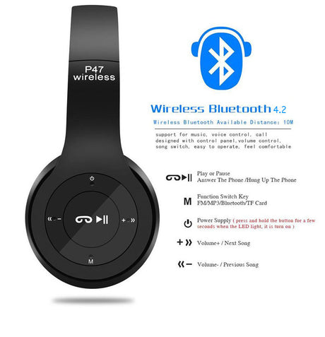 P47 Wireless Bluetooth Headphones for Gaming and Calls