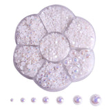5800Pcs Half Pearls for Crafts Flatback Pearls for Artwork Making DIY Rhinestones Accessory Nail Art Face Gems Jewels Flat Back Craft Pearls for Artist Creative - AB White