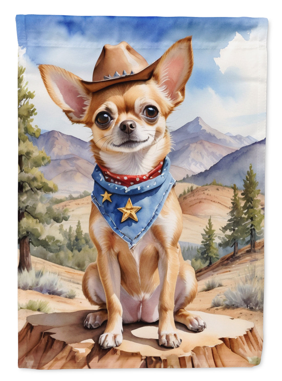 Chihuahua Cowboy Welcome Garden Flag