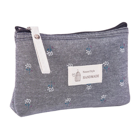 FUDEAM Flower Print Canvas Makeup and Toiletries Bag