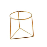 Geometric Ceramic Planter with Metal Stand for Home Decor