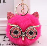 Grit Cat Owl Plush Keychain for Car Accessories