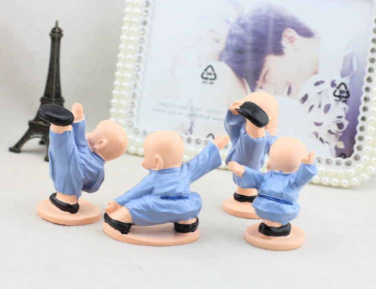 Resin Figurine of Kung Fu Monk for Home Decor