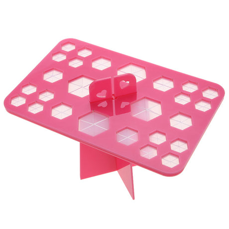 Black 26-Hole Makeup Brush Cleaning Rack