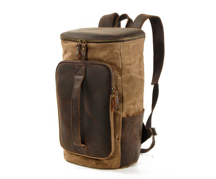 Outdoor Men's Waxed Canvas Backpack for Travel