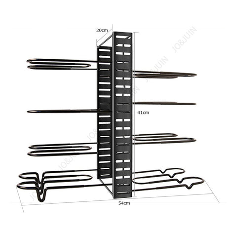 Adjustable Double-Sided Iron Pot Rack for Kitchen Storage