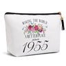 Pykfrhh 70th Birthday Gifts for Women Friendship Best Friend Gift Ideas for Grandma Mom Aunt Sister Funny Makeup Bag Travel Toiletries Bags Making the World A Better Place Since 1955 Bday Gift from