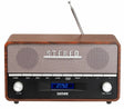 Denver DAB-36 Real Wood Retro FM Radio with Bluetooth & Alarm Clock (Works with Mains Power or 4xC Batteries)