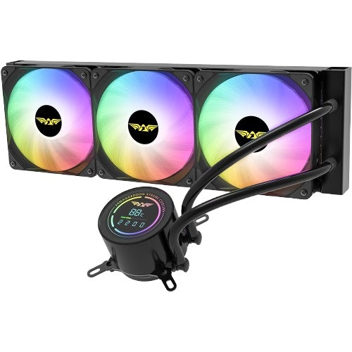 Armaggeddon Gaming Liquid Cooling CPU 3xFans & Display DEEP FREEZE ADV A360 ARGB Black