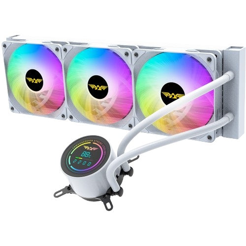 Armaggeddon Gaming Liquid Cooling CPU 3xFans & Display DEEP FREEZE ADV A360 ARGB White