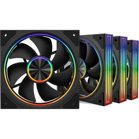 Armaggeddon Gaming Cooling Fan Set 4pcs ARGB KIT 8000 PWM 120-V ARGB Black Forward