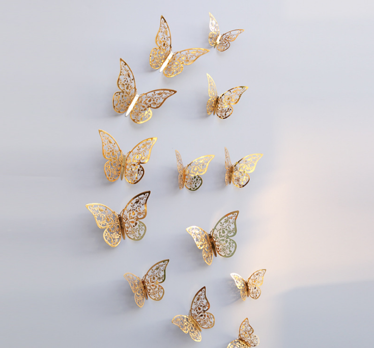 3D Hollow Butterfly Wall Stickers for Home Decor