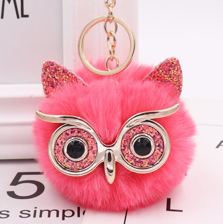 Grit Cat Owl Plush Keychain for Car Accessories