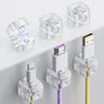gliship 6 Pack Magnetic Cable Clips - Smooth Adjustable Cell Phone Cord Holder for Nightstand Mini Cube Cord Holder [1s Lock] Charging Cord Organizer Keeper for Office Desk Phone Car Wall Home