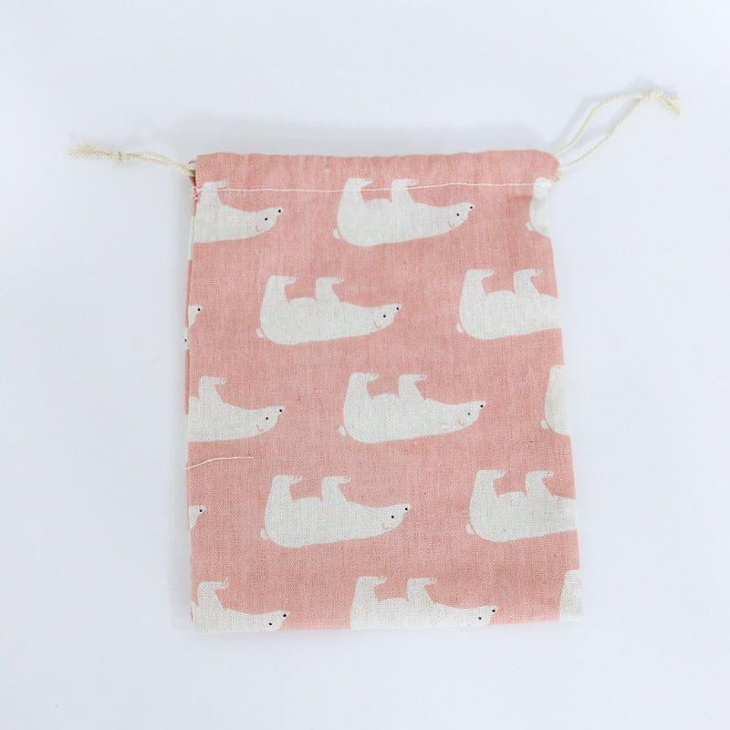 Cotton Linen Drawstring Storage Bag for Students