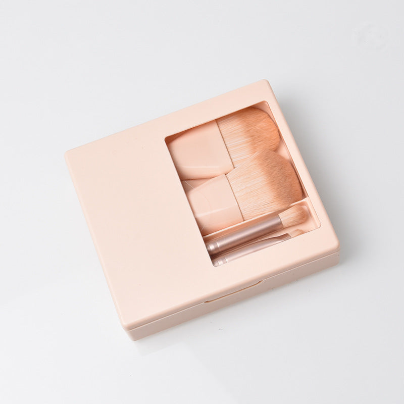 Travel Makeup Brush Set with Mirror and Soft Bristles