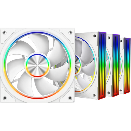 Armaggeddon Gaming Cooling Fan Set 4pcs ARGB KIT 8000 PWM 120-V ARGB White Forward