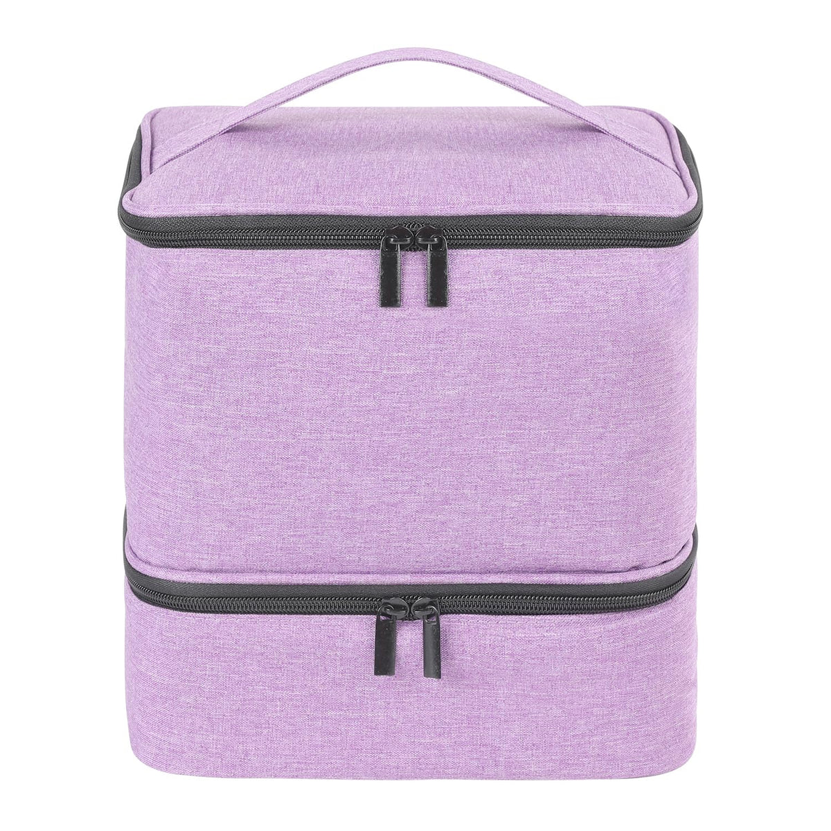 AGX Bravo Gel Nail Polish Storage Organizer Nail Dryer Bag Double Layer Carrying Case Holds 30 Bottles (15ml/0.5 Fl.Oz) Fingernail Polish Travel Storage Bag for Manicure Accessories Purple (BAG ONLY)