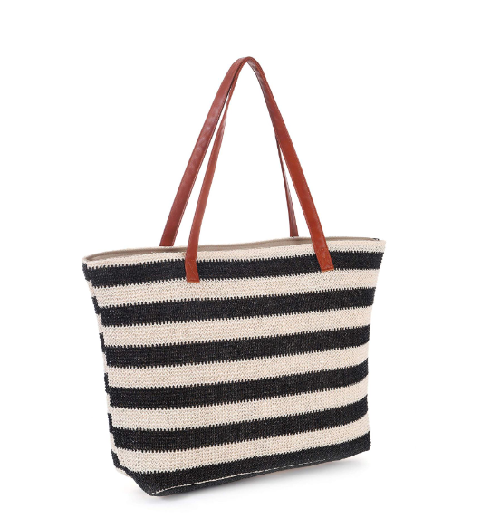 Stylish Women's Straw Beach Bag for Outdoor Use