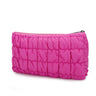 E-Tree Cute Makeup BagQuilted Cosmetic CaseMake up Pouch for PurseTravel Toiletry Zipper PouchZipper Skin Care Bag for Women Cotton Makeup Organizer (Hot Pink)