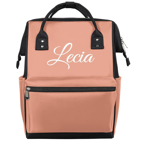 Foerrkelg Custom Baby Diaper-Bags-Backpack for Girls BoysPersonalized Name Maternity Baby Nappy Bag with Pockets Stroller-StrapLarge Capacity Waterproof Back Pack for TravelOrangered