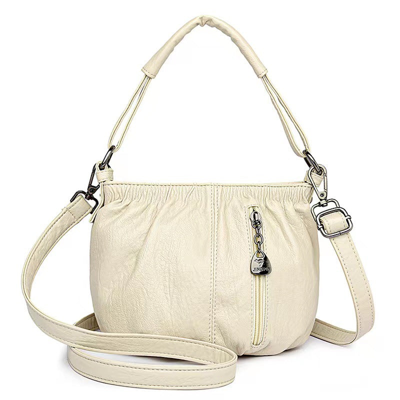 Retro Pleated Bucket Bag - Fashionable Shoulder Bag
