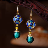 Artisan Cloisonné Glass Earrings - Ethnic Style Accessory