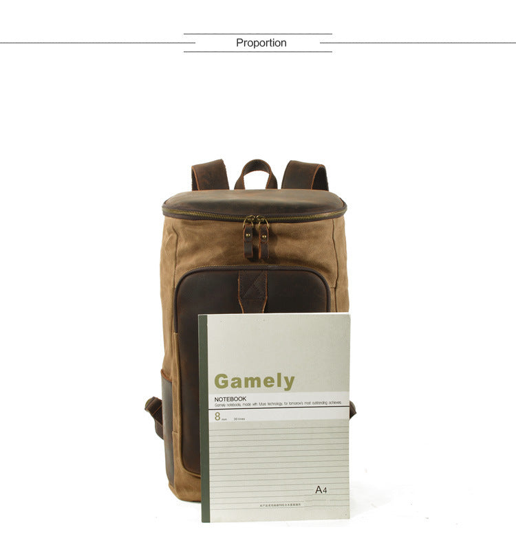 Outdoor Men's Waxed Canvas Backpack for Travel